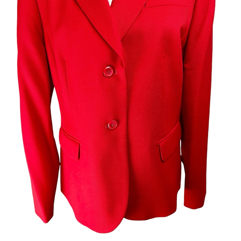 Pendleton Red Wool Blazer Jacket Coat Size 16 Cla… - image 6